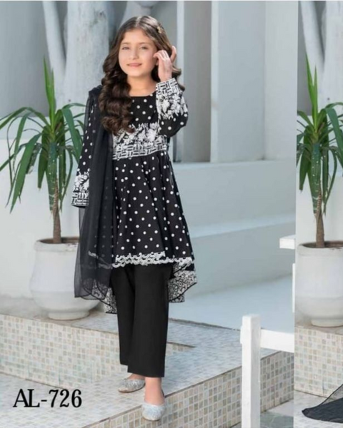 AY black Tailfrock Emb 3pcs