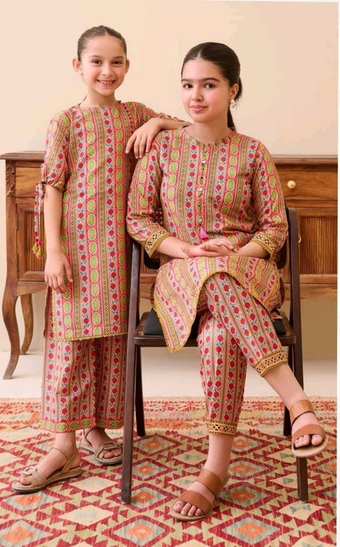 AJ 2pcs Unstitched Coffee Lawn