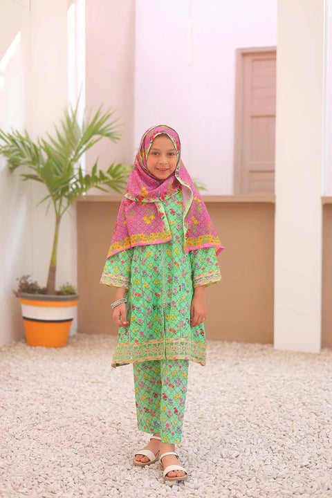 ST 3pcs Green Aline Frock