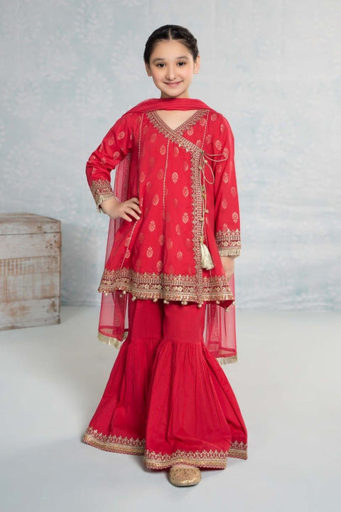 MB Cherryred Anarkali Gharara