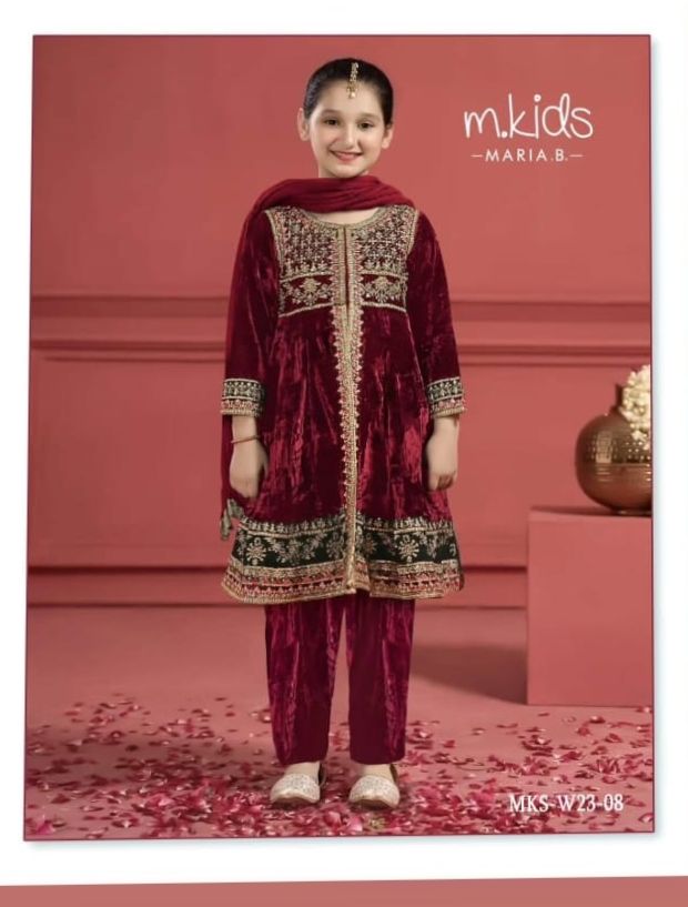 MB Maroon Frock Velvet