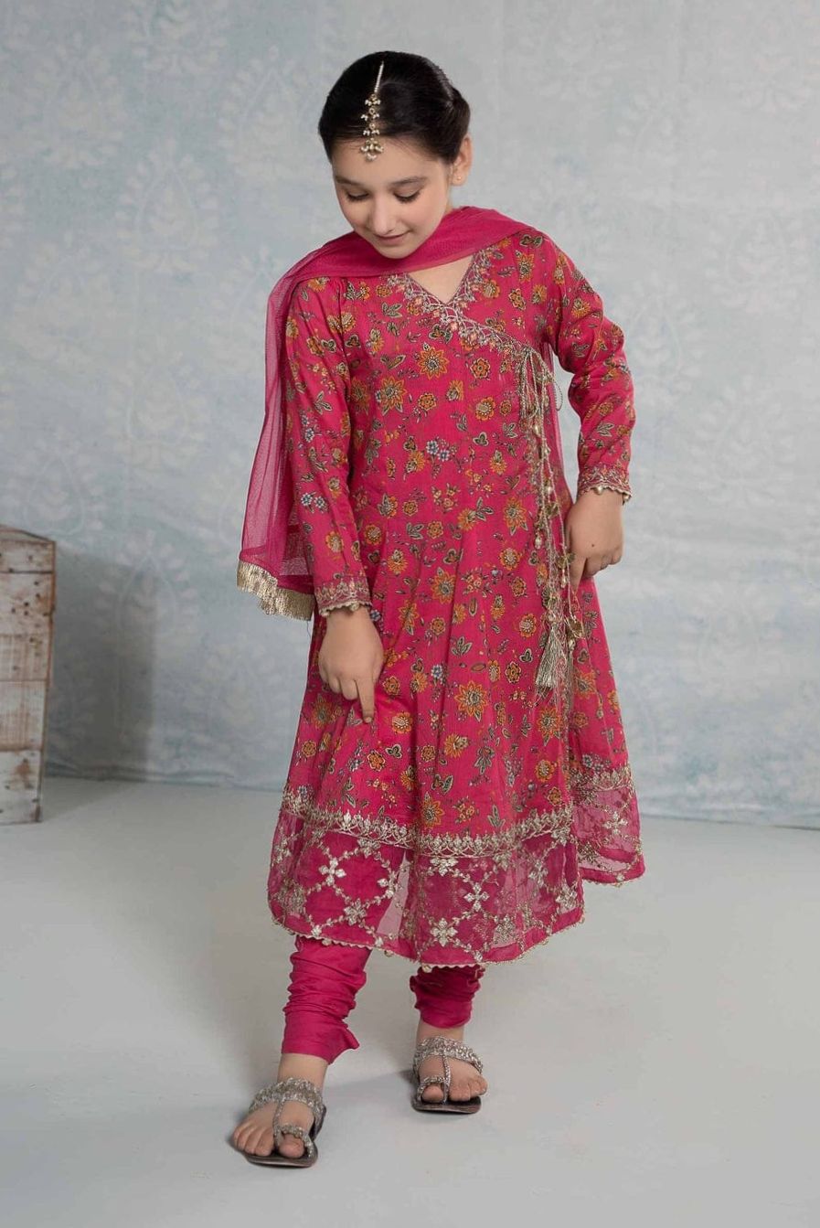 MB Red Anarkali Choridar